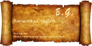 Baracskai Győző névjegykártya